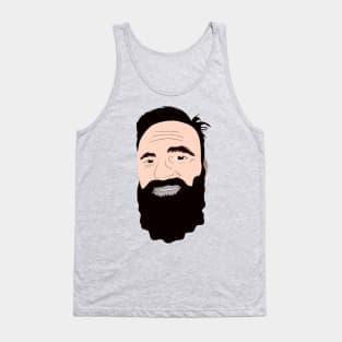 Cute dad with beard hand drawing design Tank Top